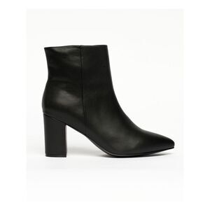 SMASH SHOES Womens Black Padded Chiku Pointy Toe Zip-Up Leather Booties 11 W